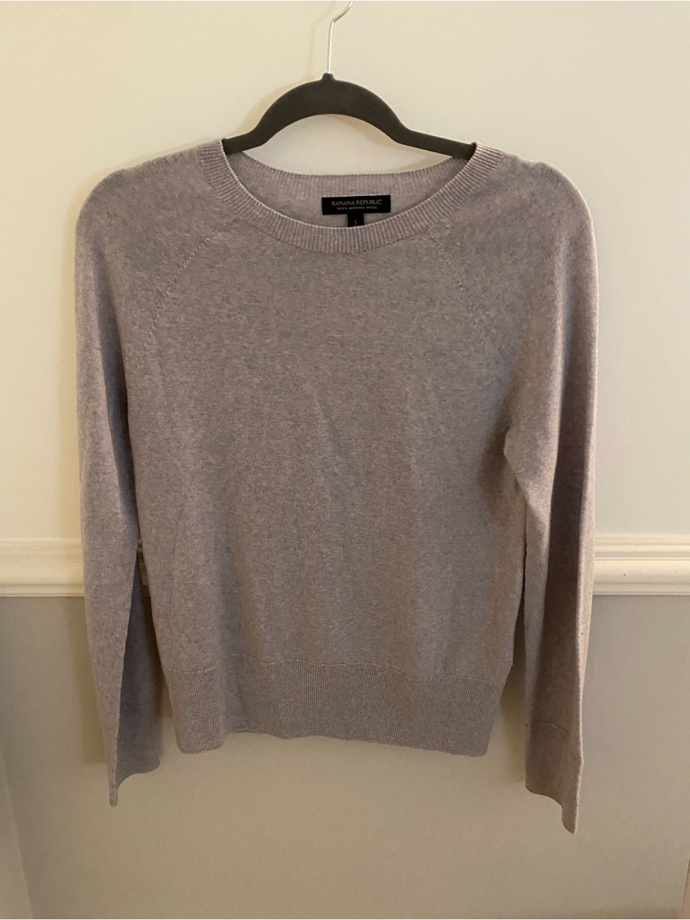 Banana Republic Merino Wool Crewneck Sweater - Light Lavender